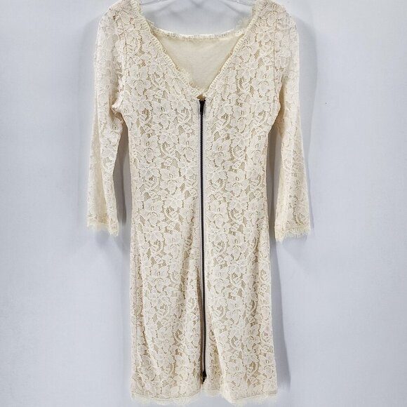 DIANE VON FURSTENBERG Zarita Lace Sheath Dress Cream DVF - Picture 4 of 7